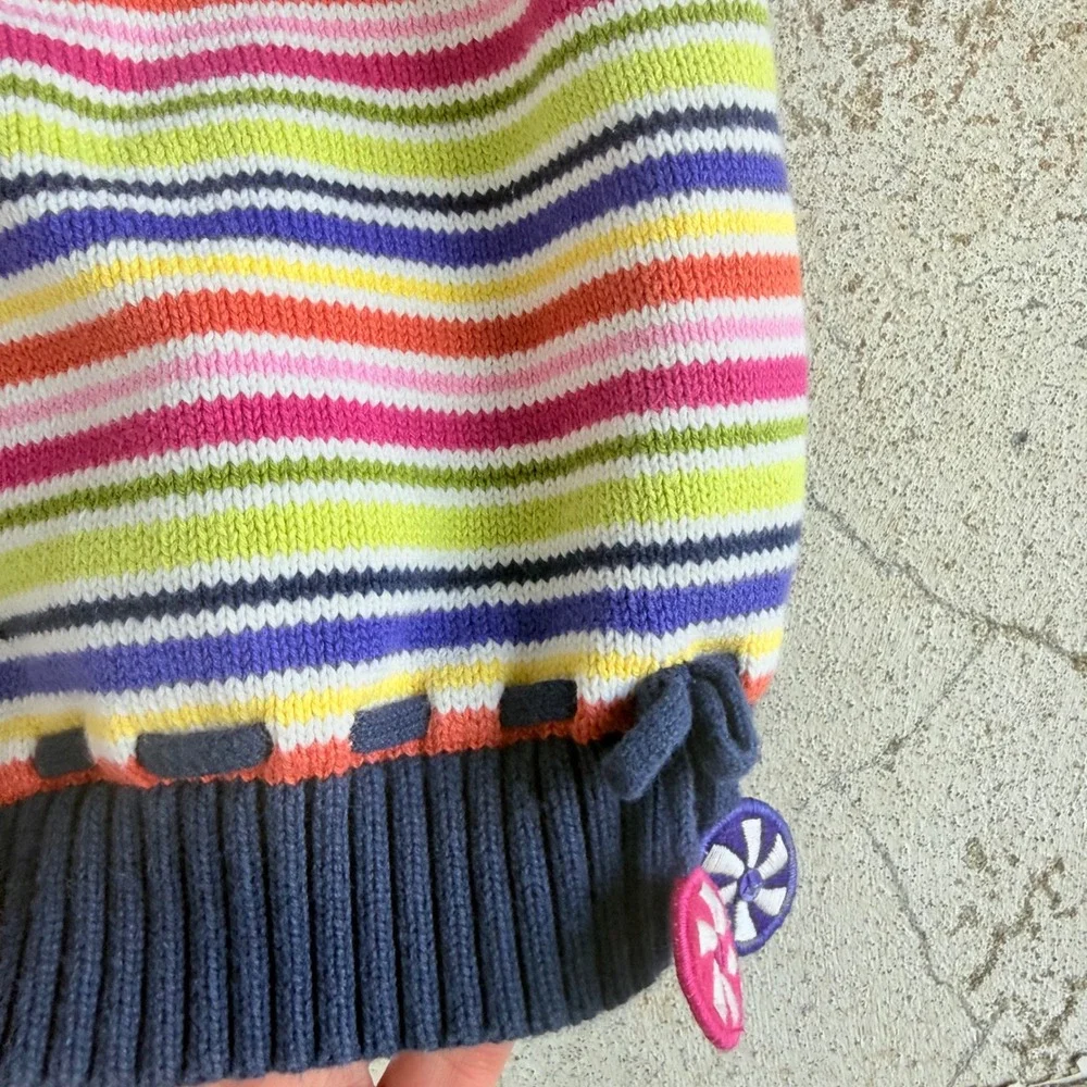 Gymboree Sweater Vest Rainbow Stripe Cotton Knit Girls Size‎ 5